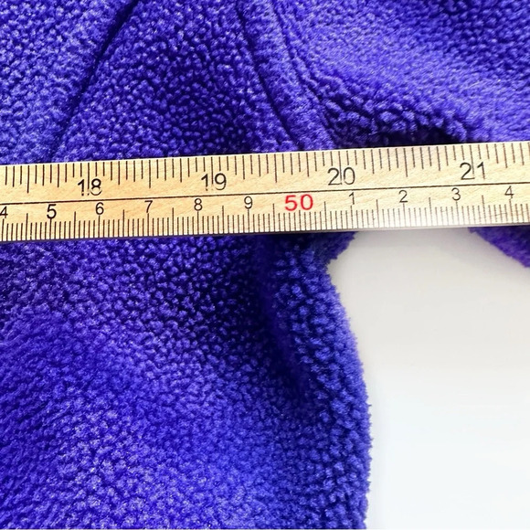 Vintage LL Bean Fleece Long Sleeve 1/4 Zip Size Small Purple Pullover High Neck - Picture 7 of 14